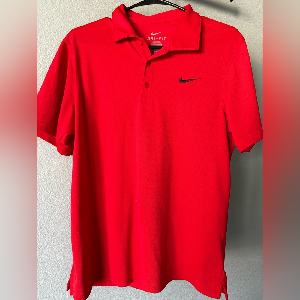 Nike dri fit golf polo red